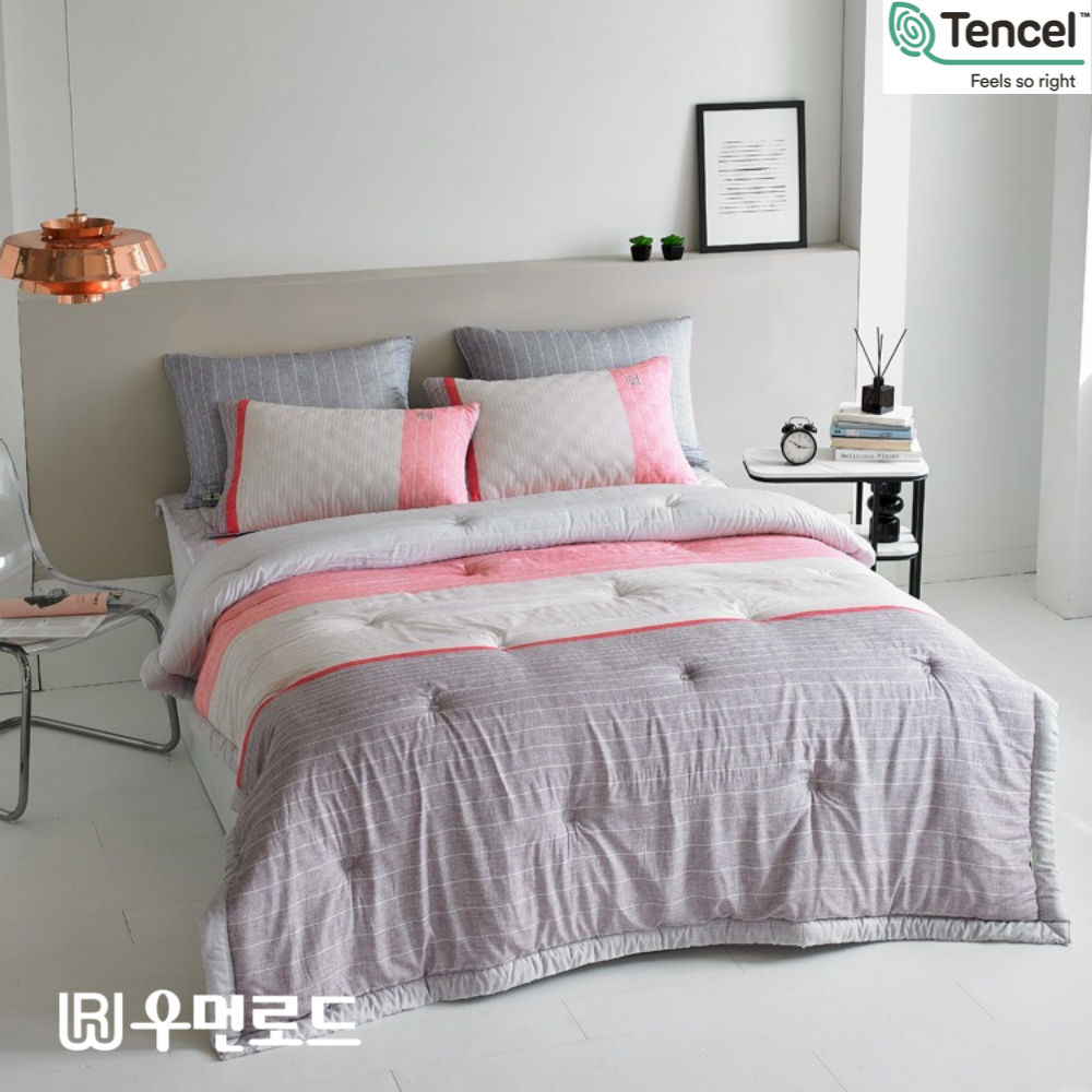 [우먼로드] 콜린 차렵이불/카페트(K) 3점 세트_모달100%_캐주얼_데일리 이불 : 우먼로드