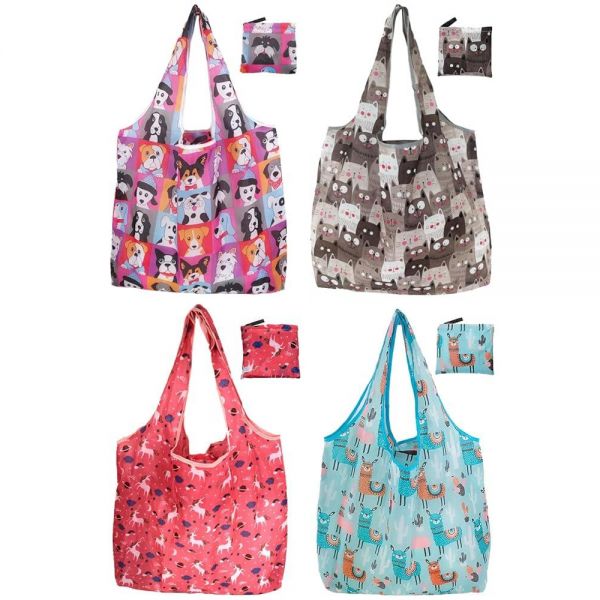 Noilk Reusable Grocery Bags, Versatile Tote Bag for Women Gift, Bulk Stylish Foldable Shopping Totes : 킹콩s
