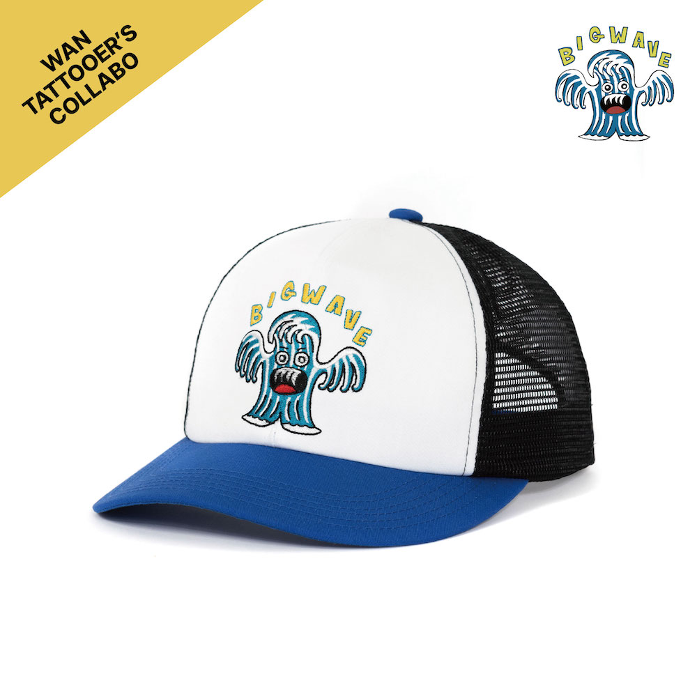 WAVE MAN TRUCKER HAT (WHITE / BLUE) : 빅웨이브컬렉티브