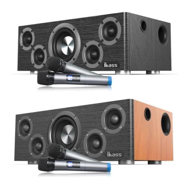 IBASS 가정용 목재 블루투스 스피커 110W 고출력 스테레오 서브우퍼 홈 시어터 오디오 시스템 멀티미디어 01 Wood color : 판다홀릭몰