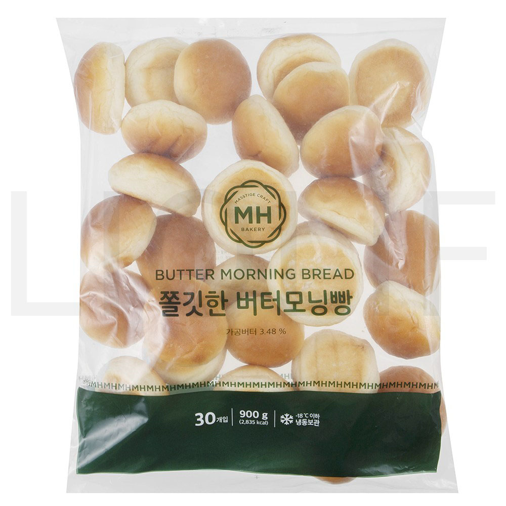 쫄깃한 빵 버터모닝빵 30개입 (냉동), 900g, 1개 : SUPER SALE