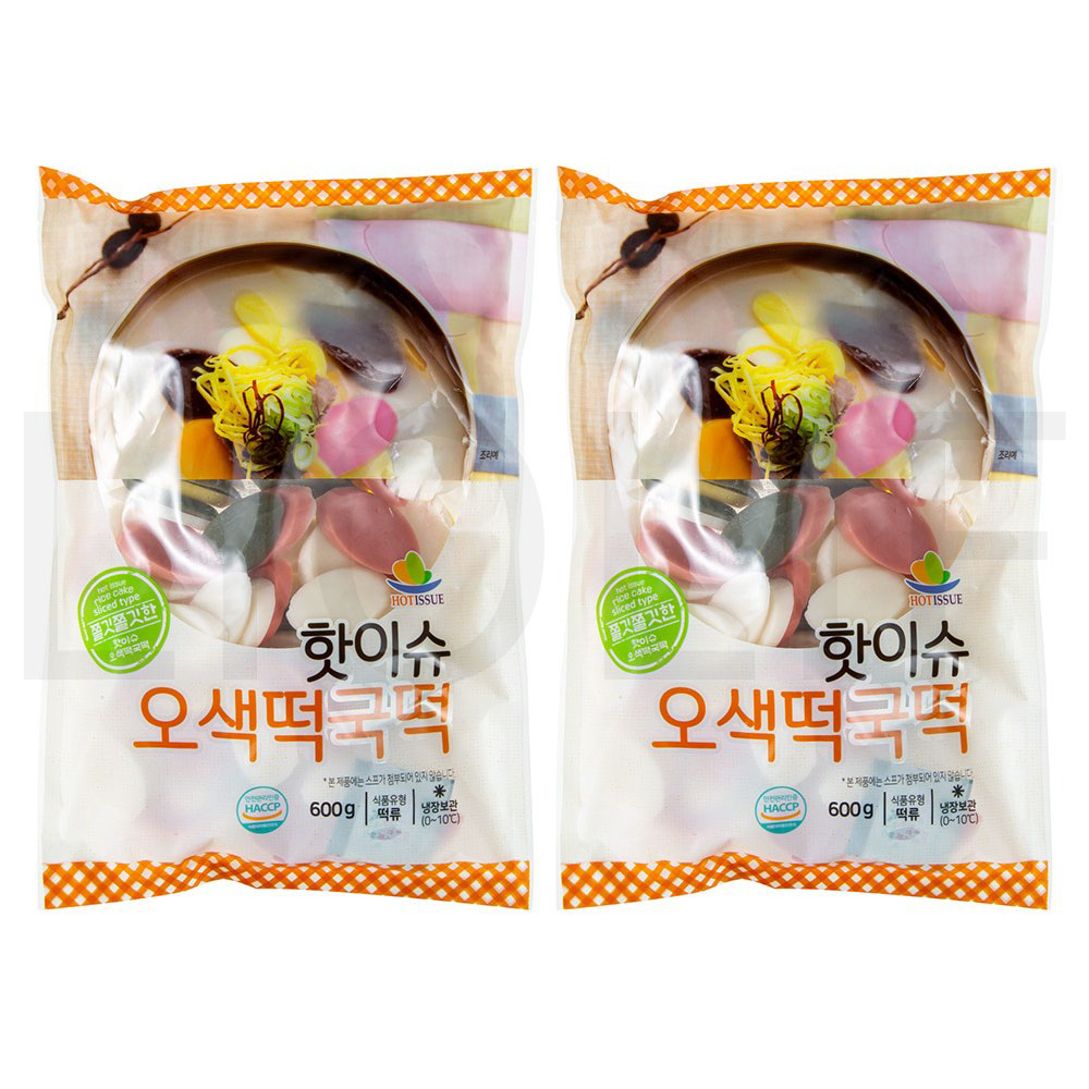 핫이슈 떡 오색 떡국떡, 600g, 2개 : SUPER SALE