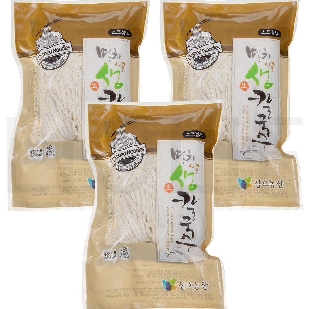 삼호농산 칼국수면 멸치 사골 생 칼국수, 450g, 3개 : SUPER SALE