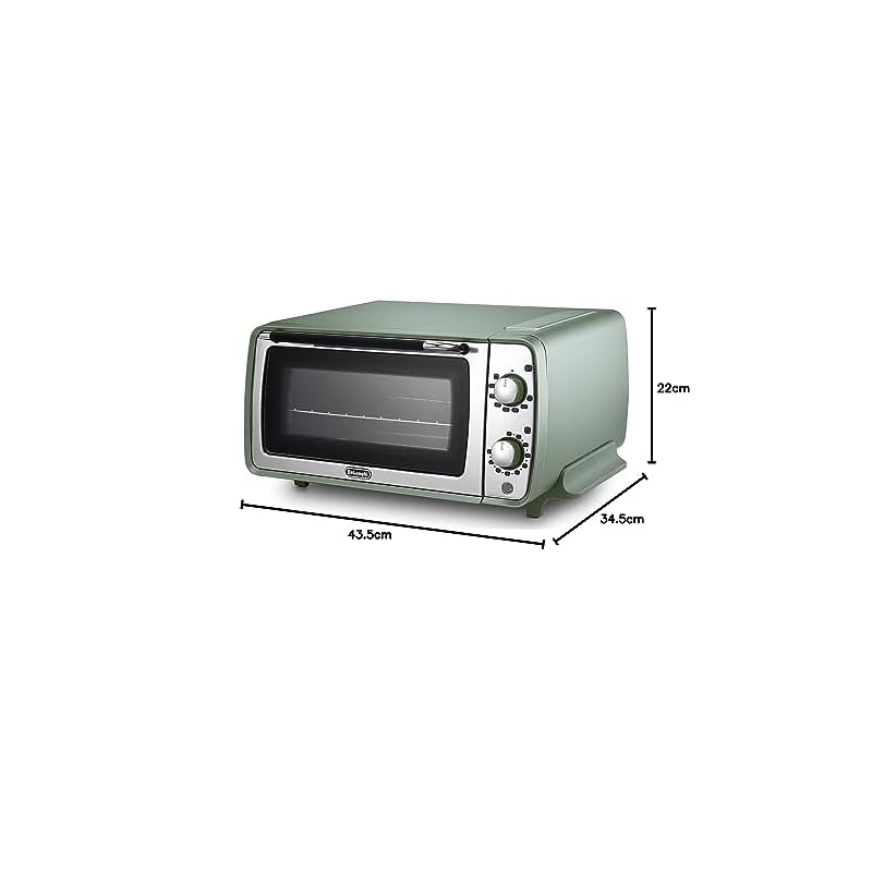 DeLonghi 드롱기 오븐토스터 디스틴타 페룰라 EOI408J-GR 토스트 4장 분량 식빵 단순 조작 그릴 기능 보온 안전 설계 충실한 부속품 그린... 