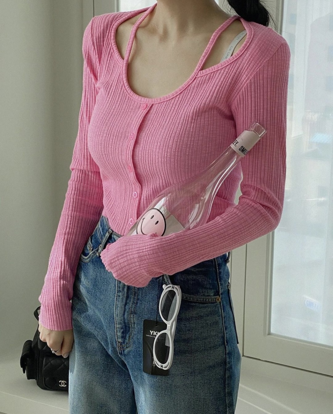 원가이하1장sale 탑드레싱 바비라인가디건(블랙, 아이보리 바로배송) : 유네르
