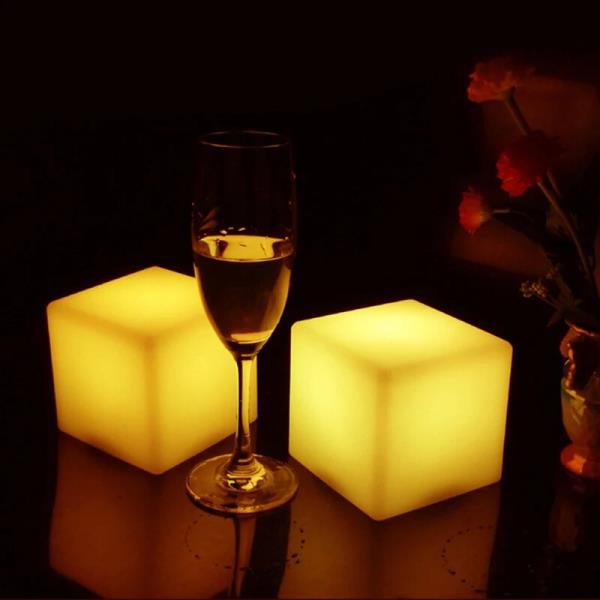 멀티 컬러 참신한 13cm x 분위기 PE 스퀘어 큐브 led 라이트 야간 조명 CE/FCC/RoHS 승인 4pcs : 더블유허브넷G