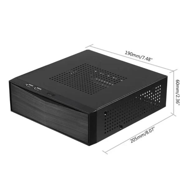 FH05 호스트 미니 ITX 사무실 홈 컴퓨터 케이스 USB2.0 금속 데스크탑 PC 섀시 : 더오브수