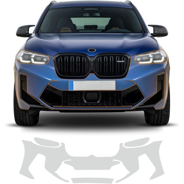 20222024년 BMW X3M F97 대회용 클리어 카 프리컷 페인트 보호 필름 TPU 자체 접착식 레인 Door & Side Skirt & Rear Wheelbrow 12Pcs... 