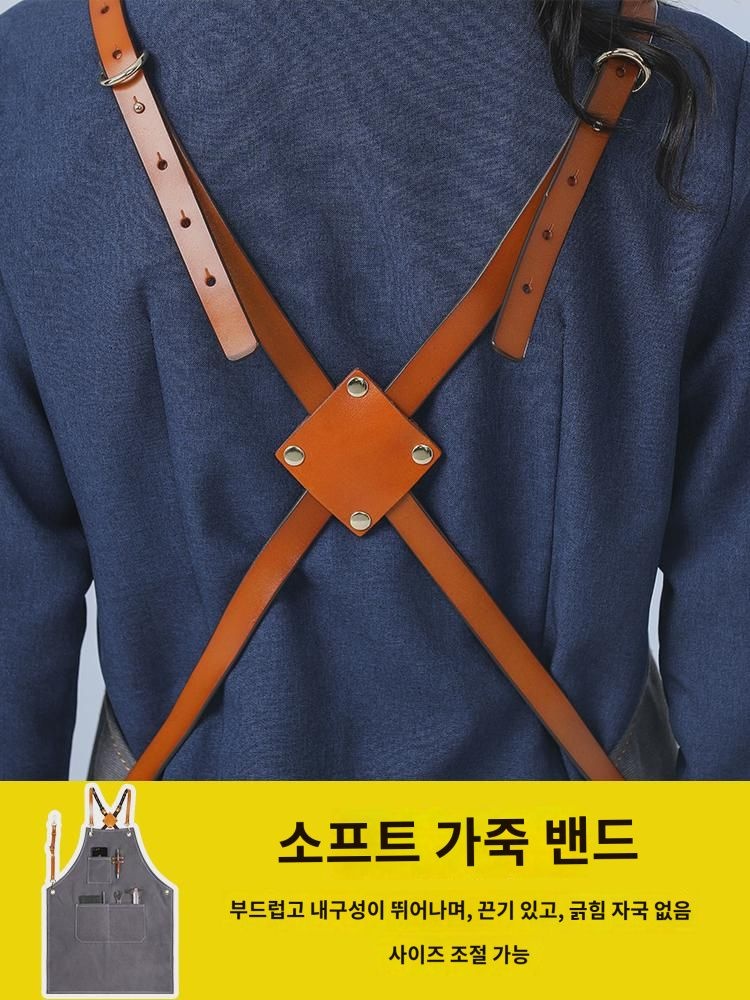 순면  앞치마 여 네일 아티스트 꽃 아티스트 작업복 카페 베이킹 케이터링 패션  웨이스트 남 : 헤데이르