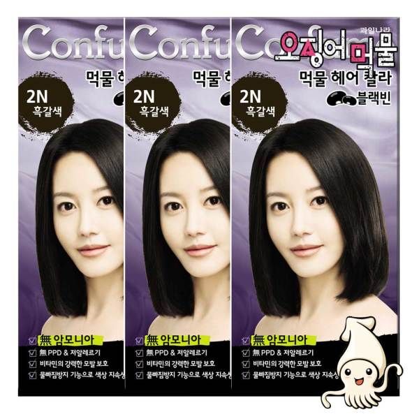 오징어먹물 헤어 칼라 새치 셀프 염색 2N 흑갈색 X 3개 : 맹도네점빵2호점