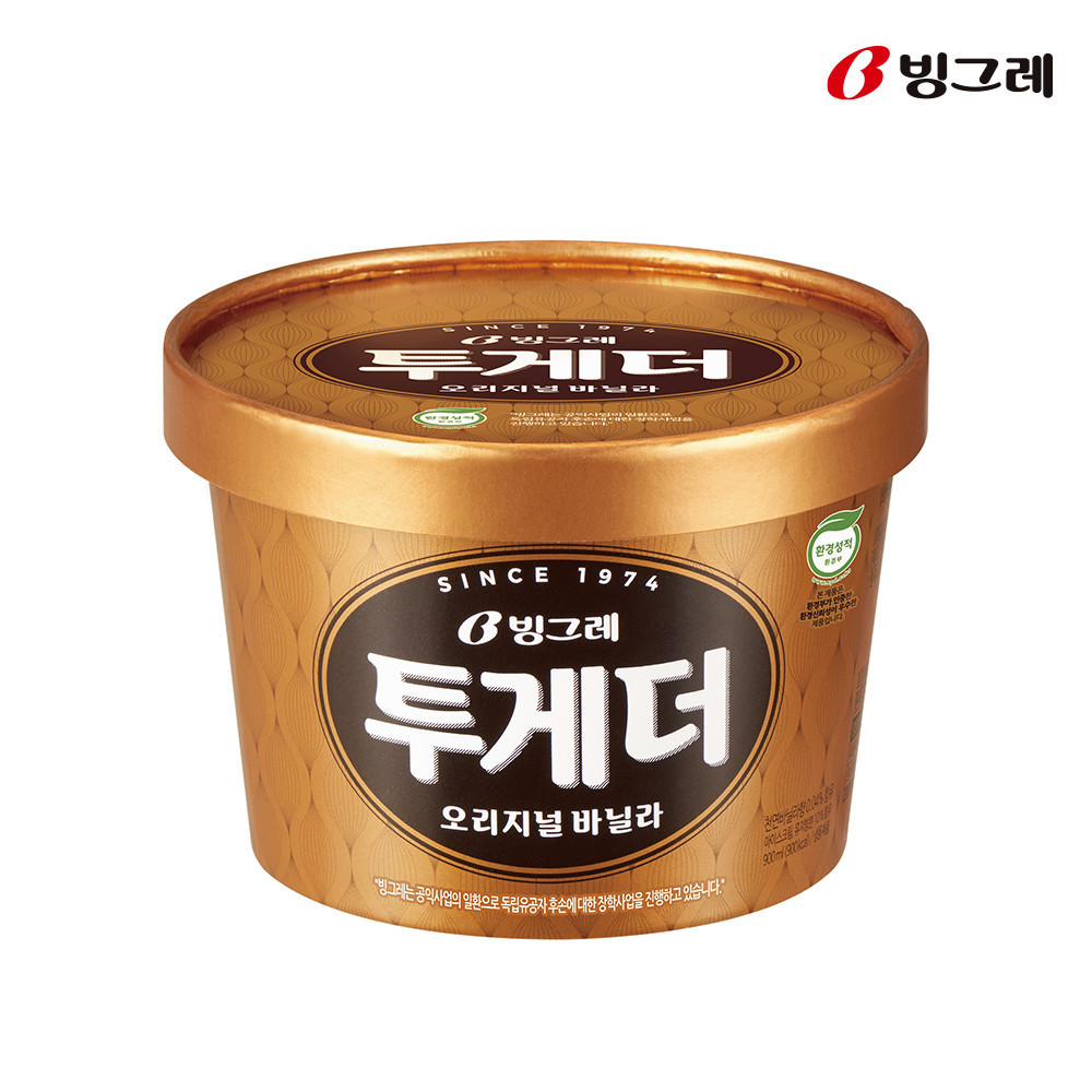 빙그레 투게더 오리지널 바닐라 900ml 4개 아이스크림 : 빙그레 본사직영몰