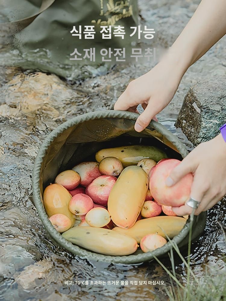 노커 휴대용 아웃도어 접이식 물통 여행 물대야 세면대 빨래주머니 족발통 : 라틴히츠