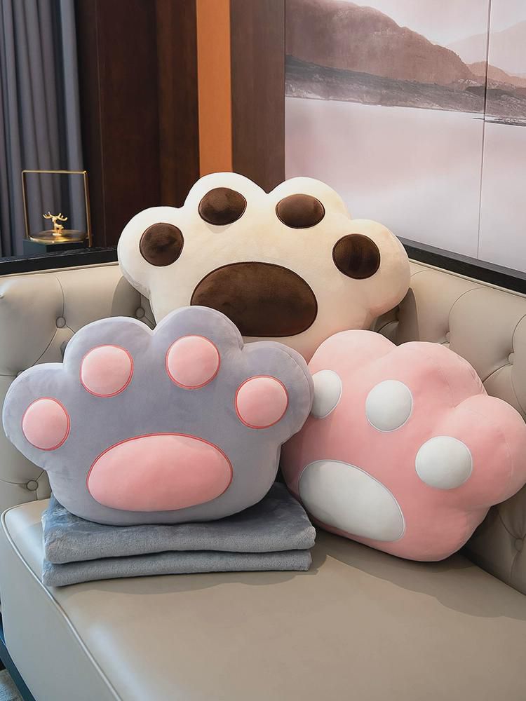 큐티 곰발바닥 뽀글이 인형 인형 라지 고양이 발톱 쿠션 여자 잠자는 헝겊 인형  하트 베개 : 메바이죠