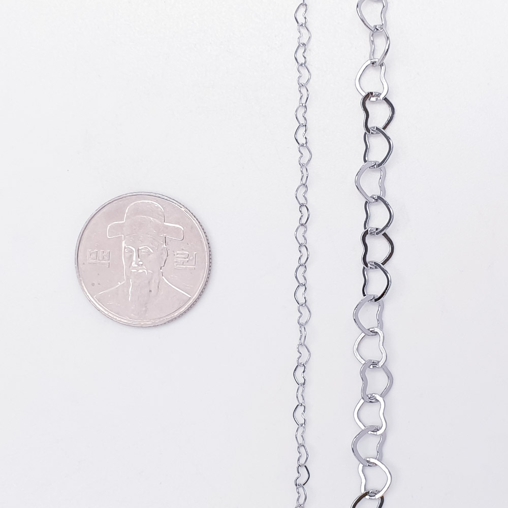 하트 라인 링 스타일 연결 목걸이 메탈 체인 악세사리 부자재 1M (size2) : 앤쥬얼리 동대문종합시장