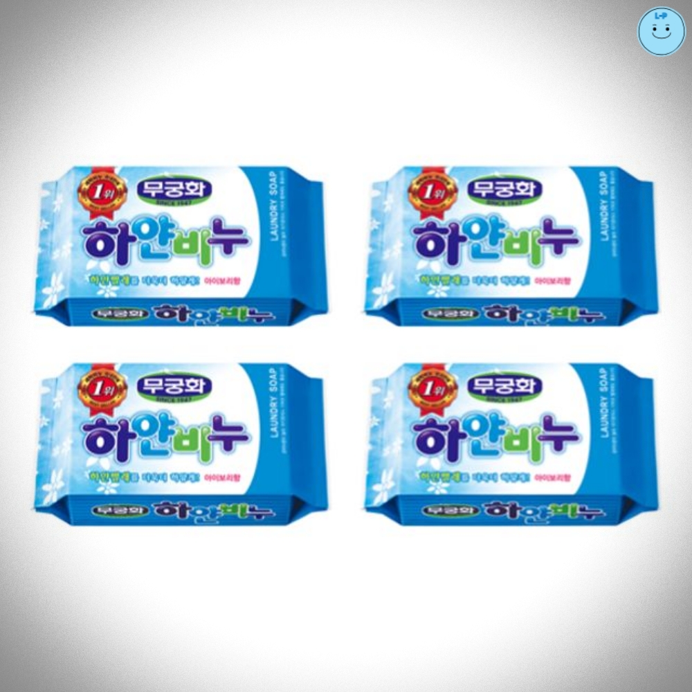 아기옷 아이보리향 저자극 하얀비누 빨래 빨래비누 세탁비누 기저귀빨래 무궁화 4개입 230G 세탁 : 리빙컴