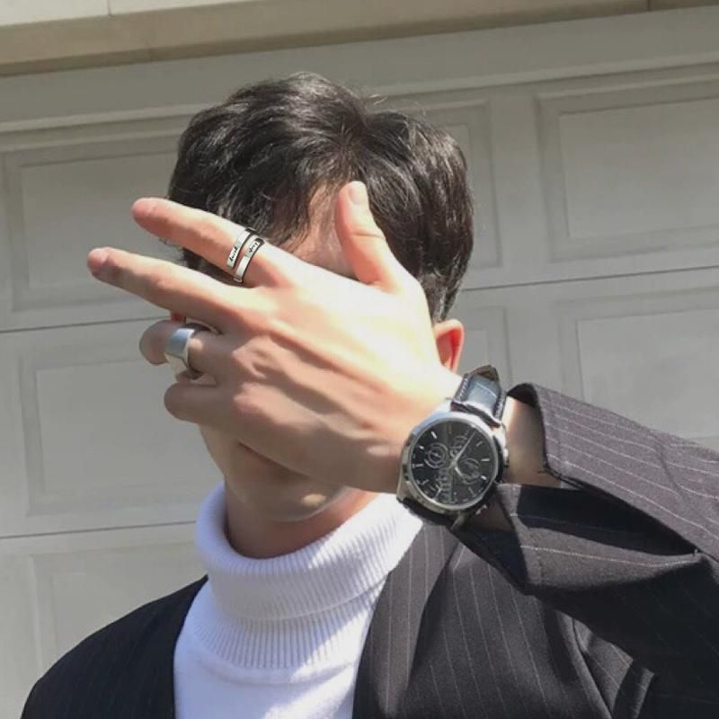 판 개성 오픈링 남성 티타늄 스틸 집게반지 힙합 패션 남반지 싱글 테일링 학생 액세서리 : 니우포유