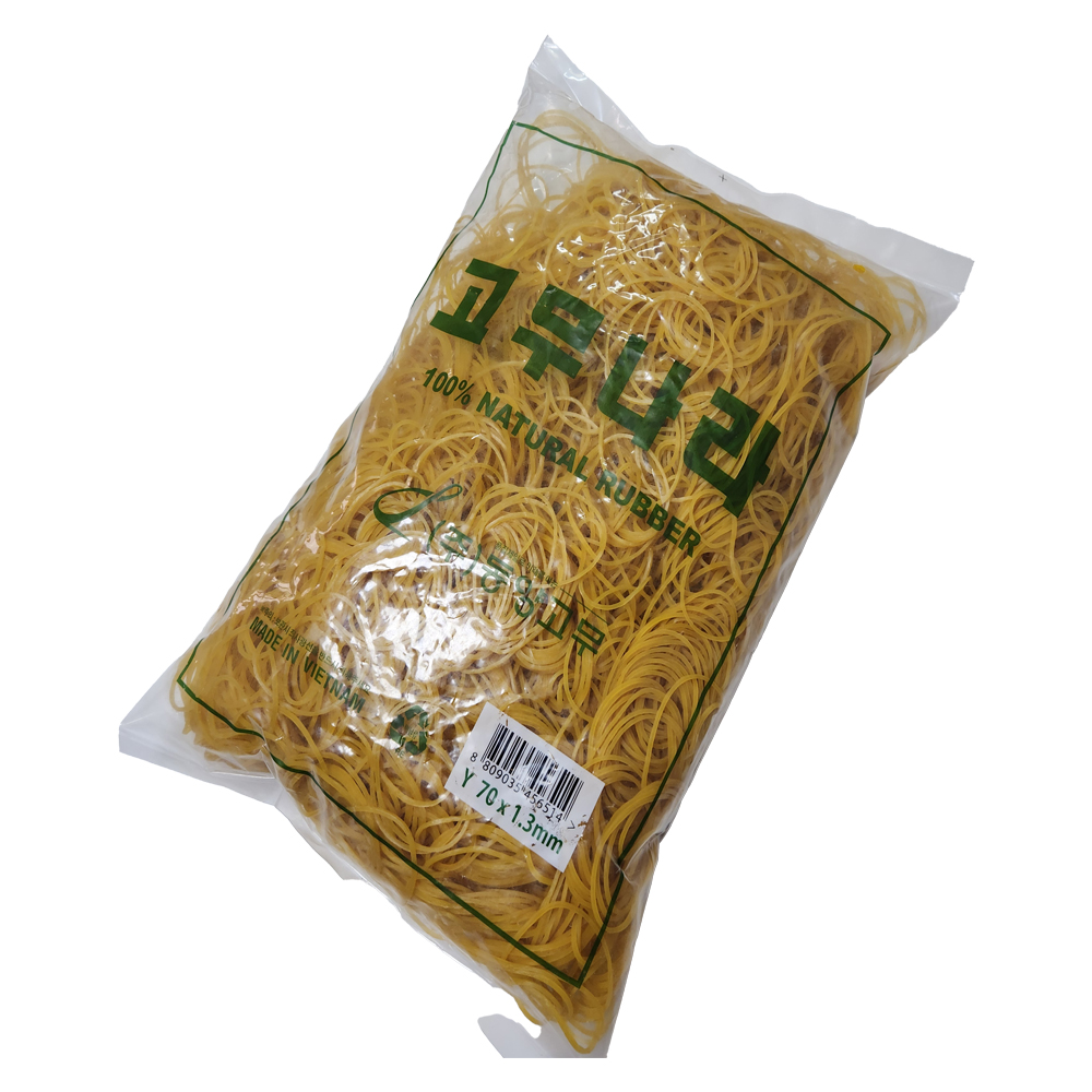 고무나라 1KG 노란고무줄 70x1.3 대용량 넓은 고무밴드 : 나성상사몰