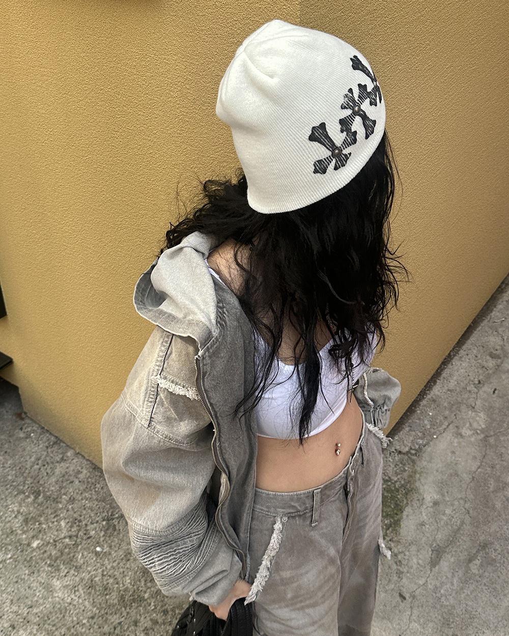 [딜라잇제이] [UNISEX] 크롬 십자가 스터드 비니 : 딜라잇J