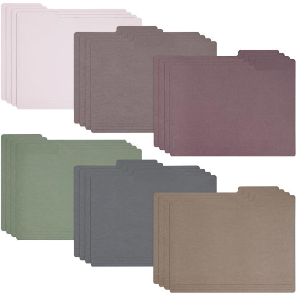 EOUT 24pcs 파일 폴더 글자 크기 문서용 6개의 Earth Tone Colors 13Cut 탭 마닐라 9.6 x 11.5인치 노트 오피스 학교 가정 용품... 