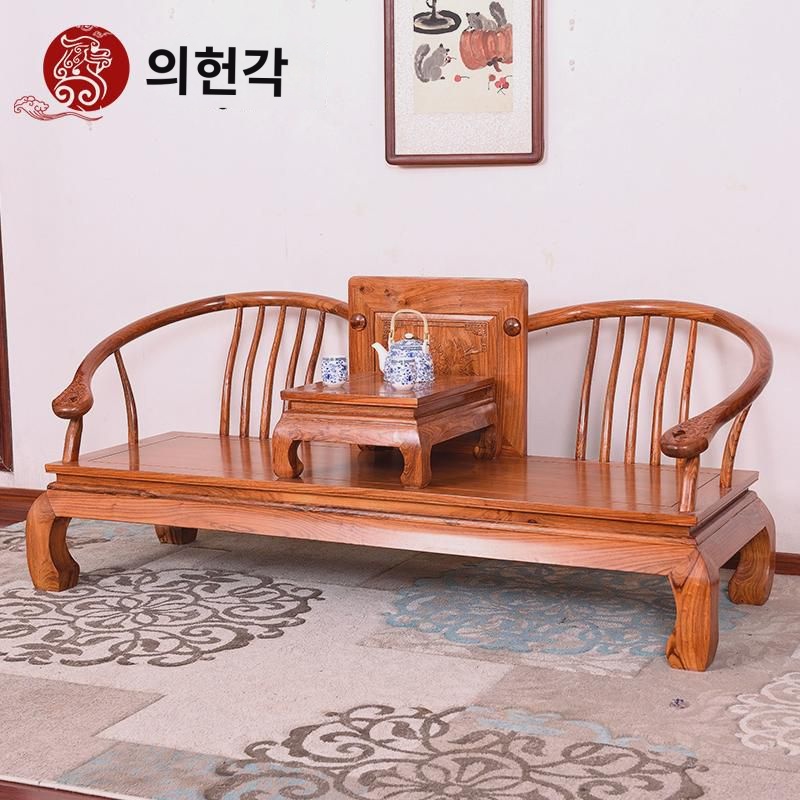 마호가니 가구 고슴도치 자단나한 침대 꽃 배나무 원목 연인의자 침대 식 캐주얼 의자 소파 의자 : 타티오카