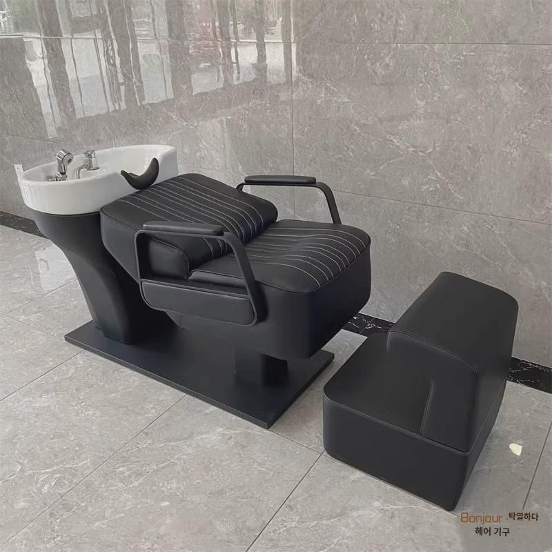 도자기 대야 이발소 머리감는 침대 패션숍 고급 미용실 전용 반누운 고급 미용실 마사지 수세미 : 소미아스