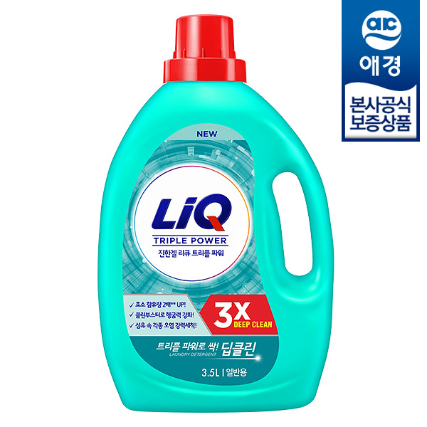 [애경] 리큐 진한겔 딥클린 트리플파워 액체세제 일반용 3.5L x1개 : 세상담기-네오홀릭
