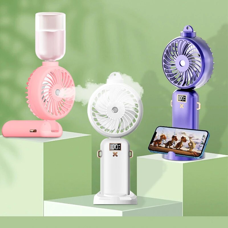 서큘레이터 에어 캠핑 차량용 휴대용 선풍기 USB 스프레이 팬 목 접이식 아로마 테라피 스마트 사일런트 데스크 크리에이티브 여름 야외... 