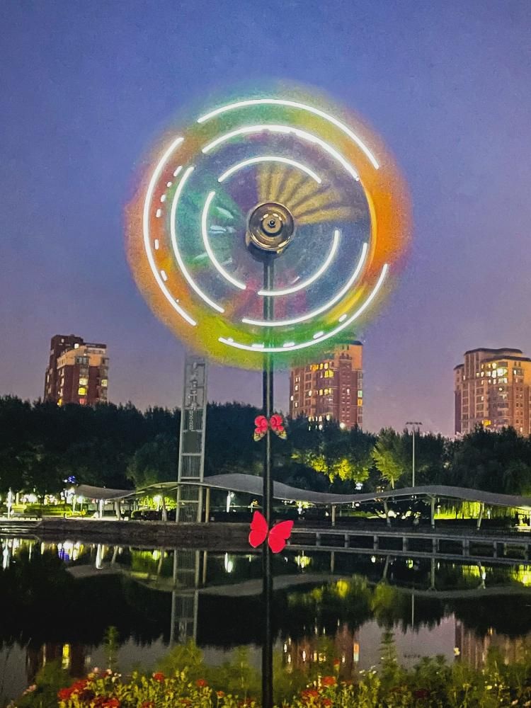 풍차야외장식 가든 가든 빌라 테라스 철예 회전 모형 장식 광등 다채로운 경관 : 다이아로