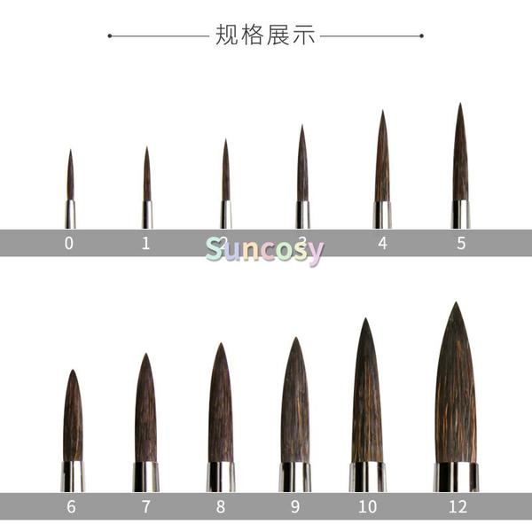 평붓 학생 다빈치 시리즈 32 수채화 브러쉬 초보자 및 학생을위한 훌륭한 브러시 Plainwood 손잡이가있는 둥근 혼합 헤어 : 해외구매2