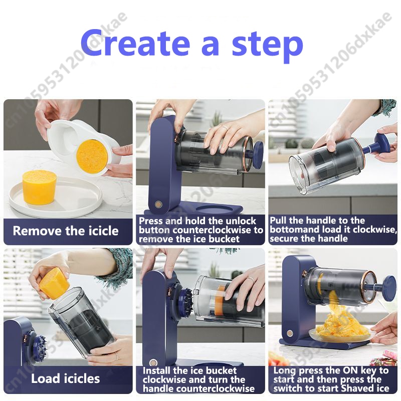 충전식 눈송이 얼음 DIY 스무디 슬러시 디저트 아이스 아이스크림 기계 : 마리오정
