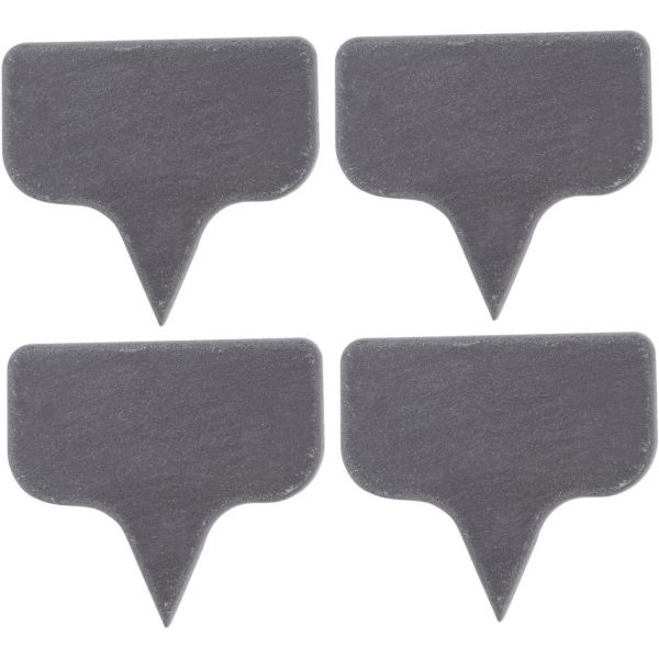 제로데코 4pcs 치즈 삽입 정원 보육원 태그 샤큐테리 보드 기구 라벨 블랙 톱 모자 재사용 가능한 마커 금속 사인 케이크 슬레이트 5.5X5.... 