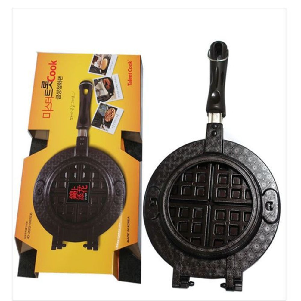 금상첨화 와플 양면팬 메이커 후라이팬 22CM 와풀 히로유키 타코야끼팬 무쇠 베이킹틀 : 얀커머스