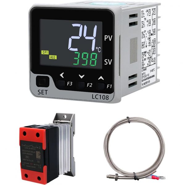 RS485 Modbus RTU 통신 TCRTD 입력 LCD 지능형 PID 온도 컨트롤러AC 100~240V SSR 40DA 솔리드 스테이트 릴레이K형 열전대 센서 크 SSR... 