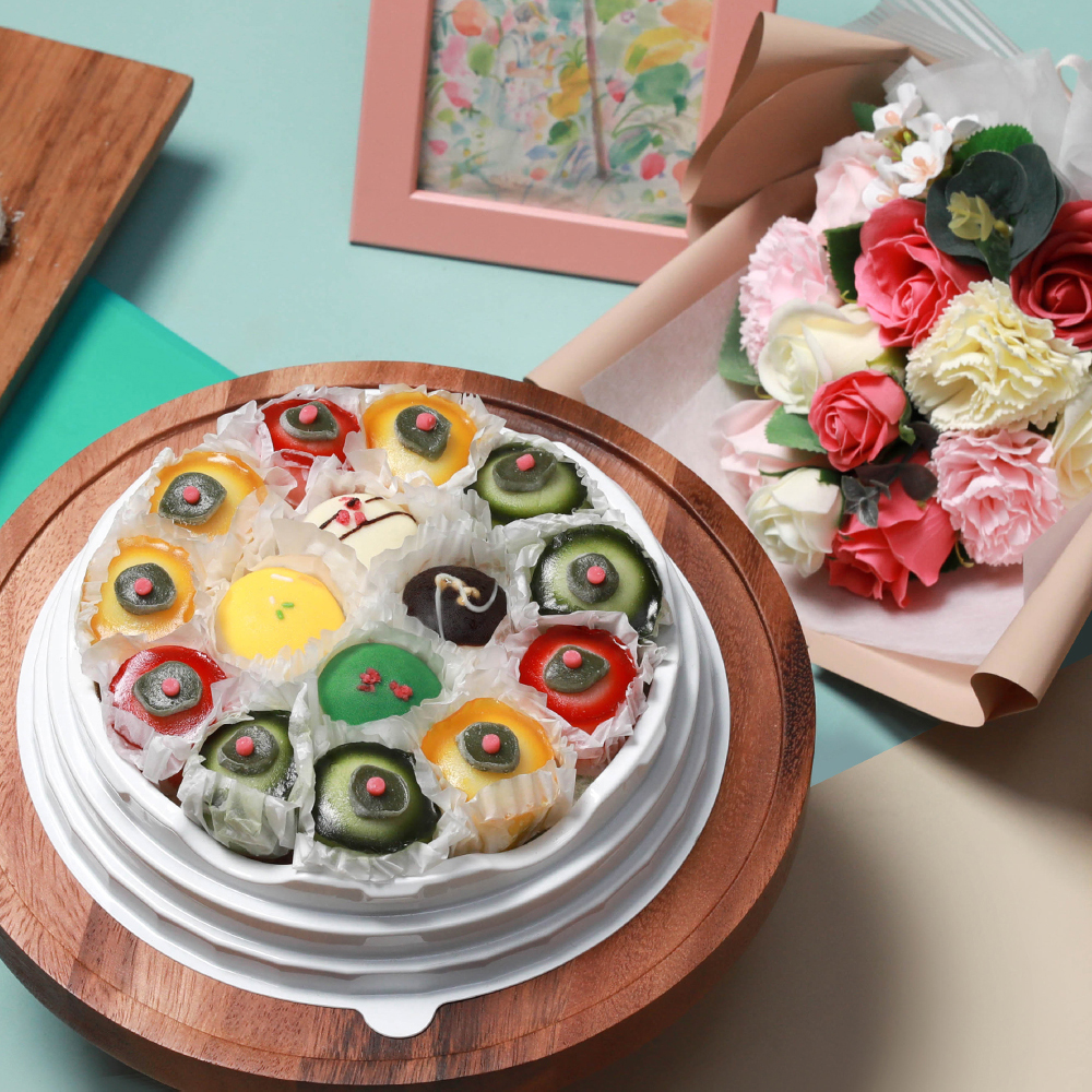 Special 떡케이크 A 꽃다발 선물 세트, 가정의달 어버이날 부모님 생신 칠순 기념일 : 엠케이크