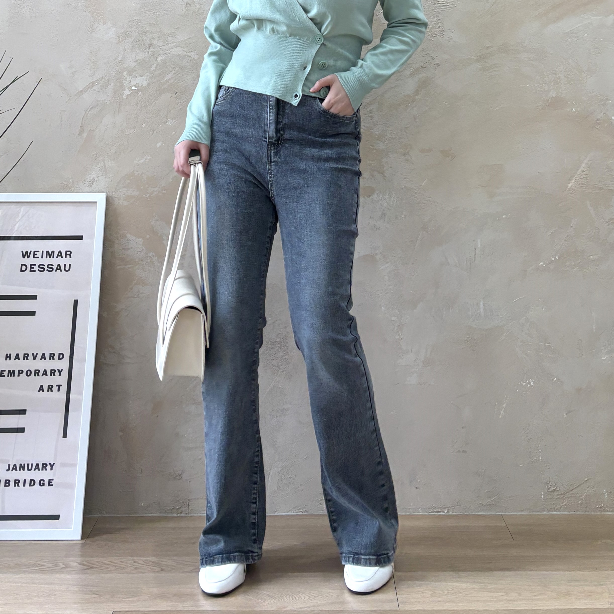 [M-XL/MD픽] 포토샵 부츠컷 롱 데님팬츠 : 식스앤식스 SIXNSIX