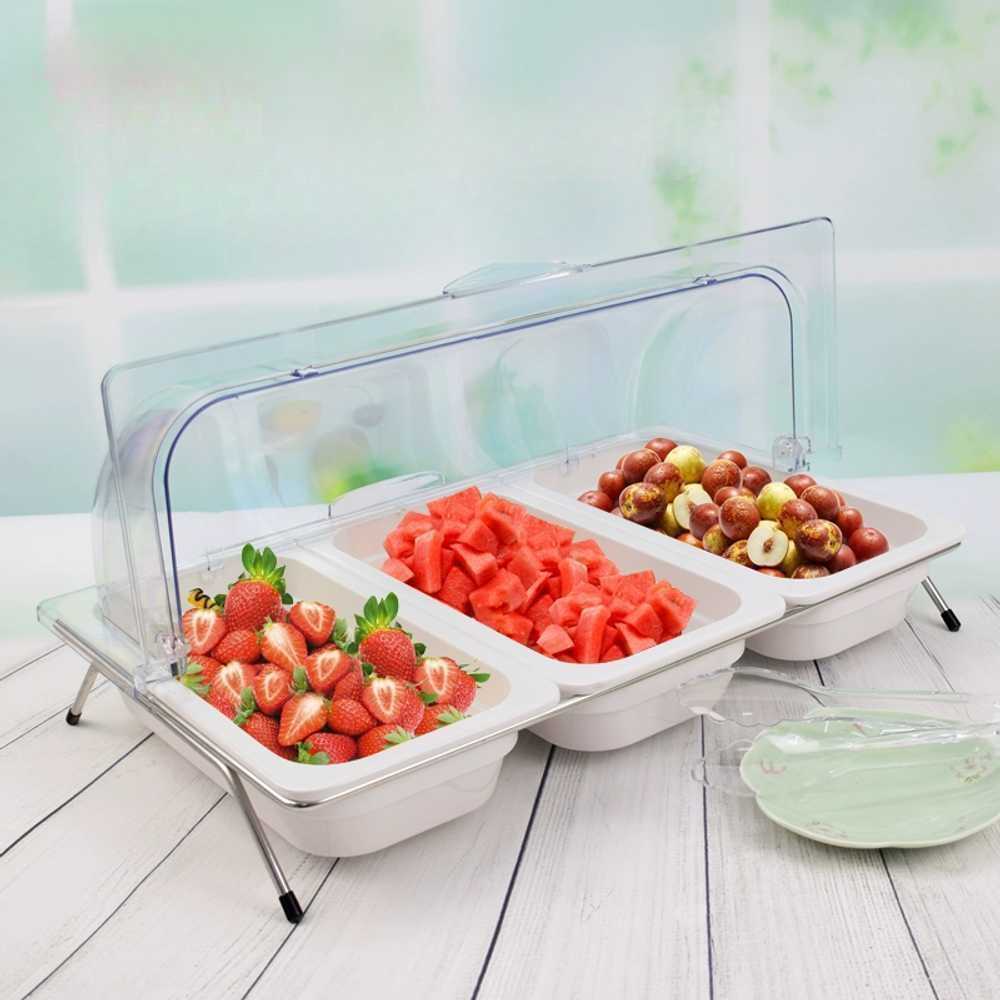 업소용 분리형 반찬통 플라스틱 용기 칸칸 사각 진열대 트레이 셀프바 뷔페 호텔 급식 밧트 재료 보관 조미료통 : 사업하는 오리들