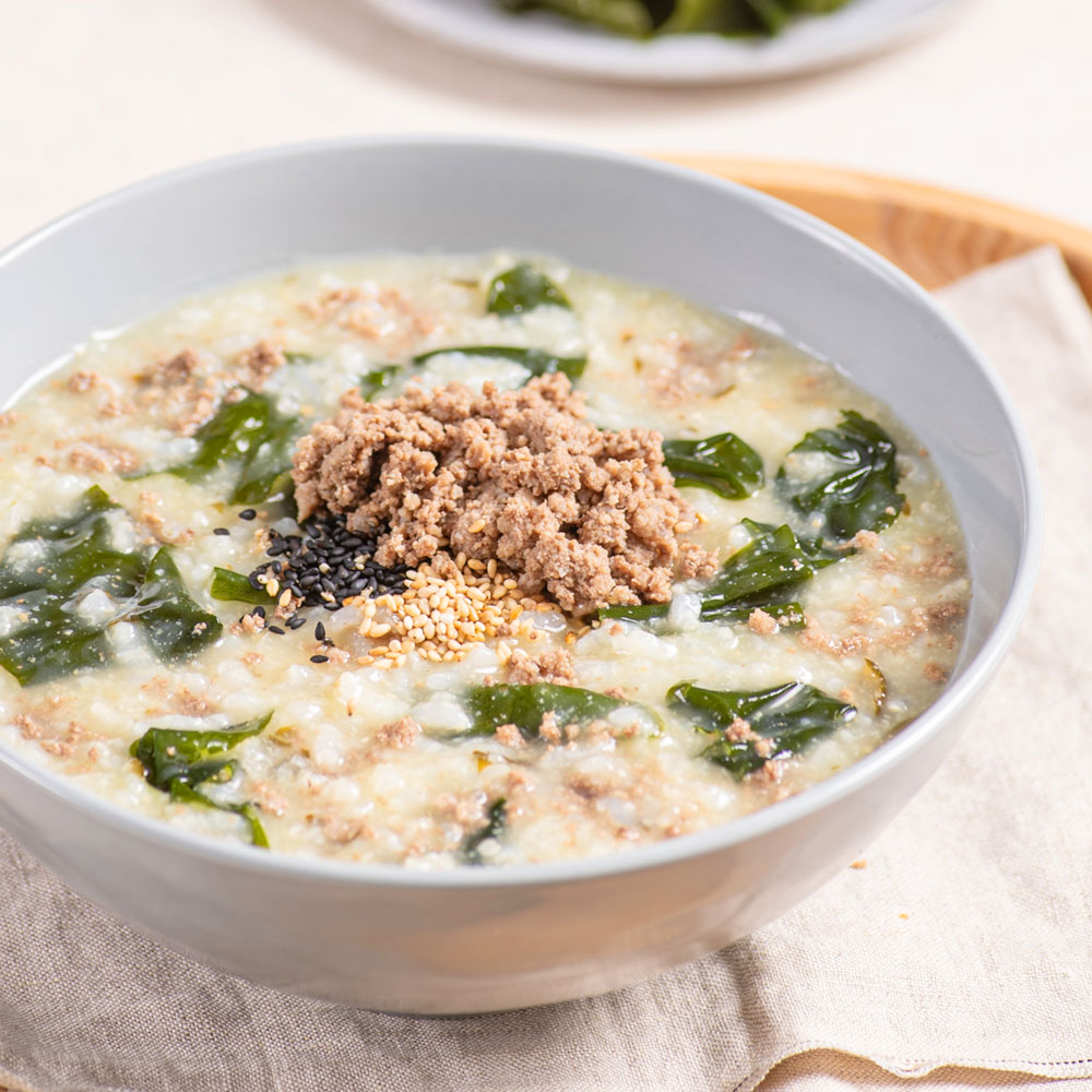 새싹푸드 소고기 미역죽 500g x10개 냉장 간편죽 건강 영양식 아침식사대용 파우치 죽 : 마켓별하익스프레스