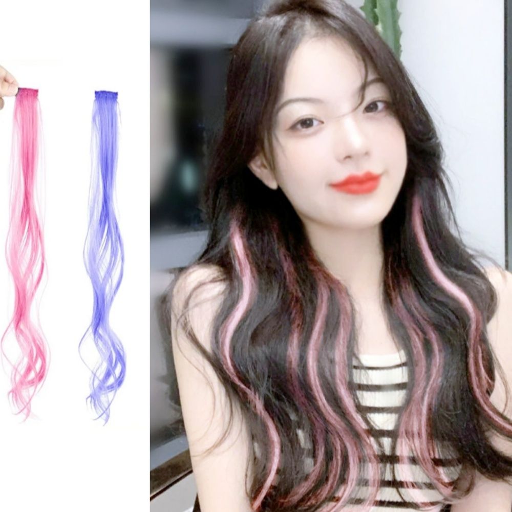 브릿지 똑딱이 헤어피스 붙임머리 웨이브 반짝이가발 붙힘머리 컬러 여돌헤어스타일 여자아이돌머리 트윙클 : 고투강
