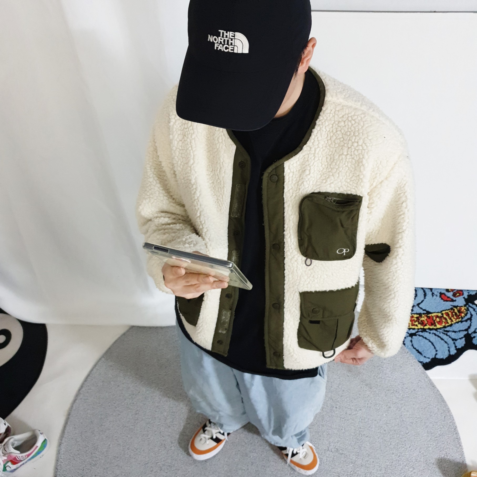 [M] OCEANPACIFIC design fleece jumper 오션퍼시픽 디자인 후리스 점퍼   빈티지 a54-2 : 노프도프