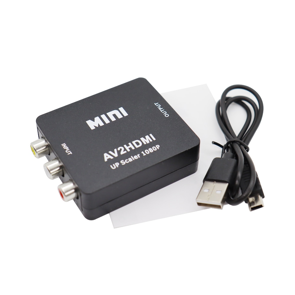 HD 1080P RCA AVHDMI 호환 컴포지트 어댑터 변환기 AV2HDMI 오디오 비디오 케이블 CVBS AV 어댑터 USB 케이블 포함 : 인쇼핑닷
