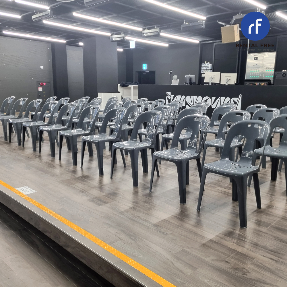 [대여]  플라스틱 오리의자 대여 렌탈 행사의자 : 렌탈 프리