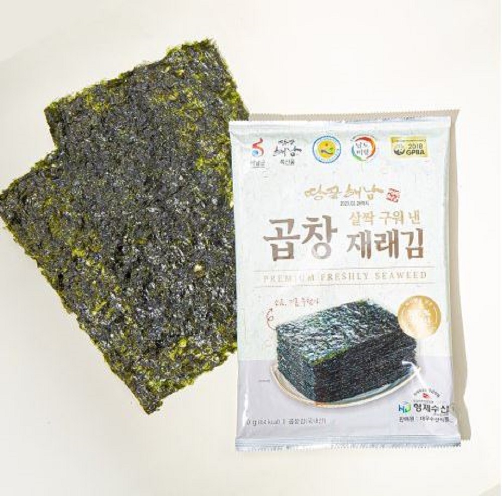형제만호돌김 구운 곱창김 땅끝해남 곱창재래김(5매) : HJ-형제만호돌김