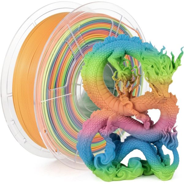 메이트 PLA 필라멘트 1.75mm 레인보우 3D 프린터 색상 변경 치수 정확도 0.03mm 1KG 스풀 속도 업그레이드 Blue+green+purple : 아이디포... 