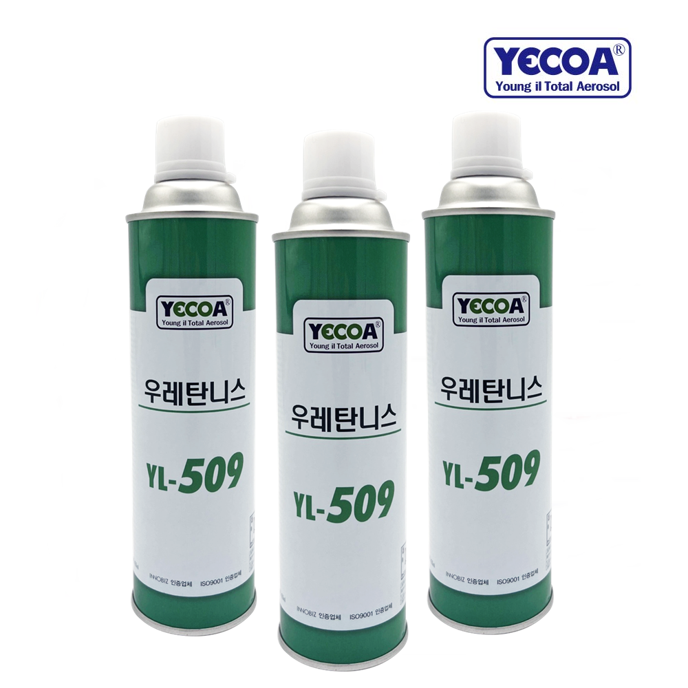 [박스판매]영일 YECOA  우레탄 니스 YL-509 뿌리는 바니쉬 가구 광택 스프레이 420ml 1박스x40can : 지와이몰