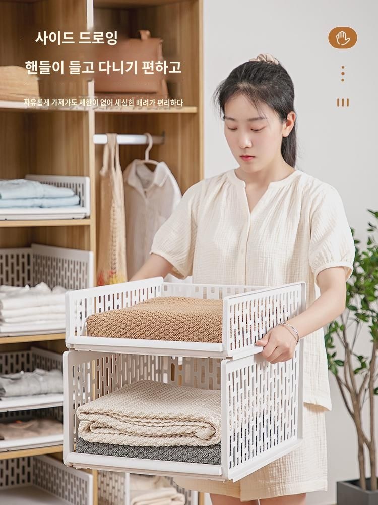 옷장 수납 신기 방장 선반 칸막이 거치대 행거 옷장 침실 수납 바구니 : 소도르테