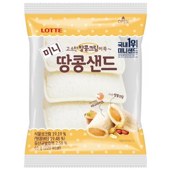 미니땅콩샌드 롯데제과 J 65g : 마켓펀치