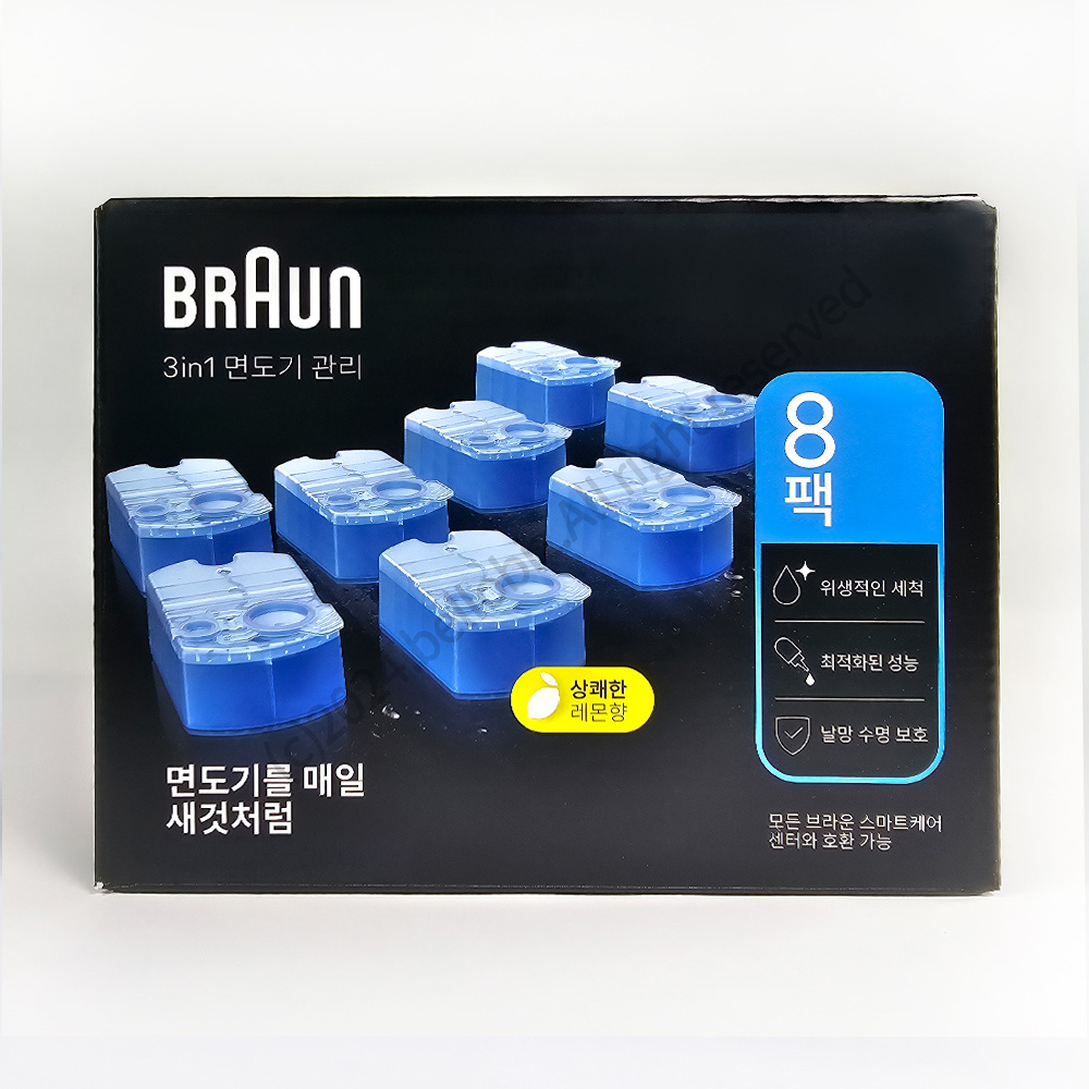 브라운 전기 면도기 세척액 순정 세정액 CCR8개 New 클린앤리뉴 BRAUN 시리즈 전용 : 벨로비즈