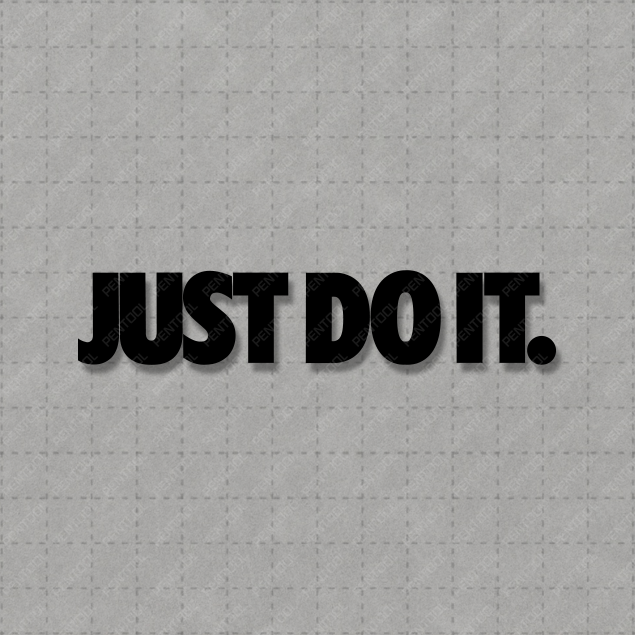 JUST DO IT 저스트두잇 스티커 검정 5cm x 1cm : 펜툴