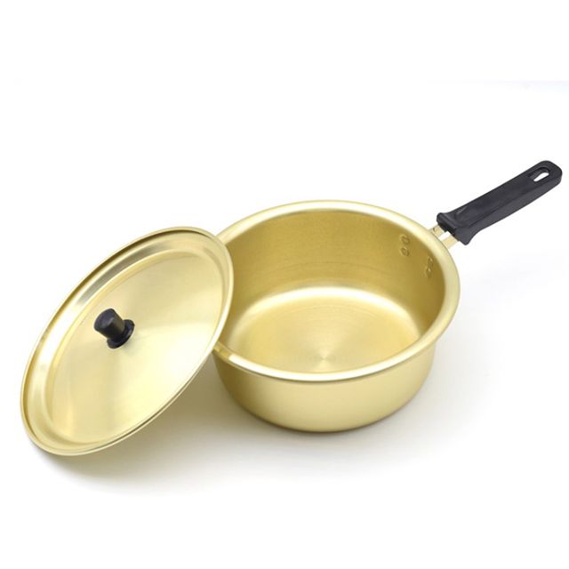 레트로 양은 냄비 황 라면 찌게 노란 편수 24cm 한손 소스 국 양푼이 : 피보커머스