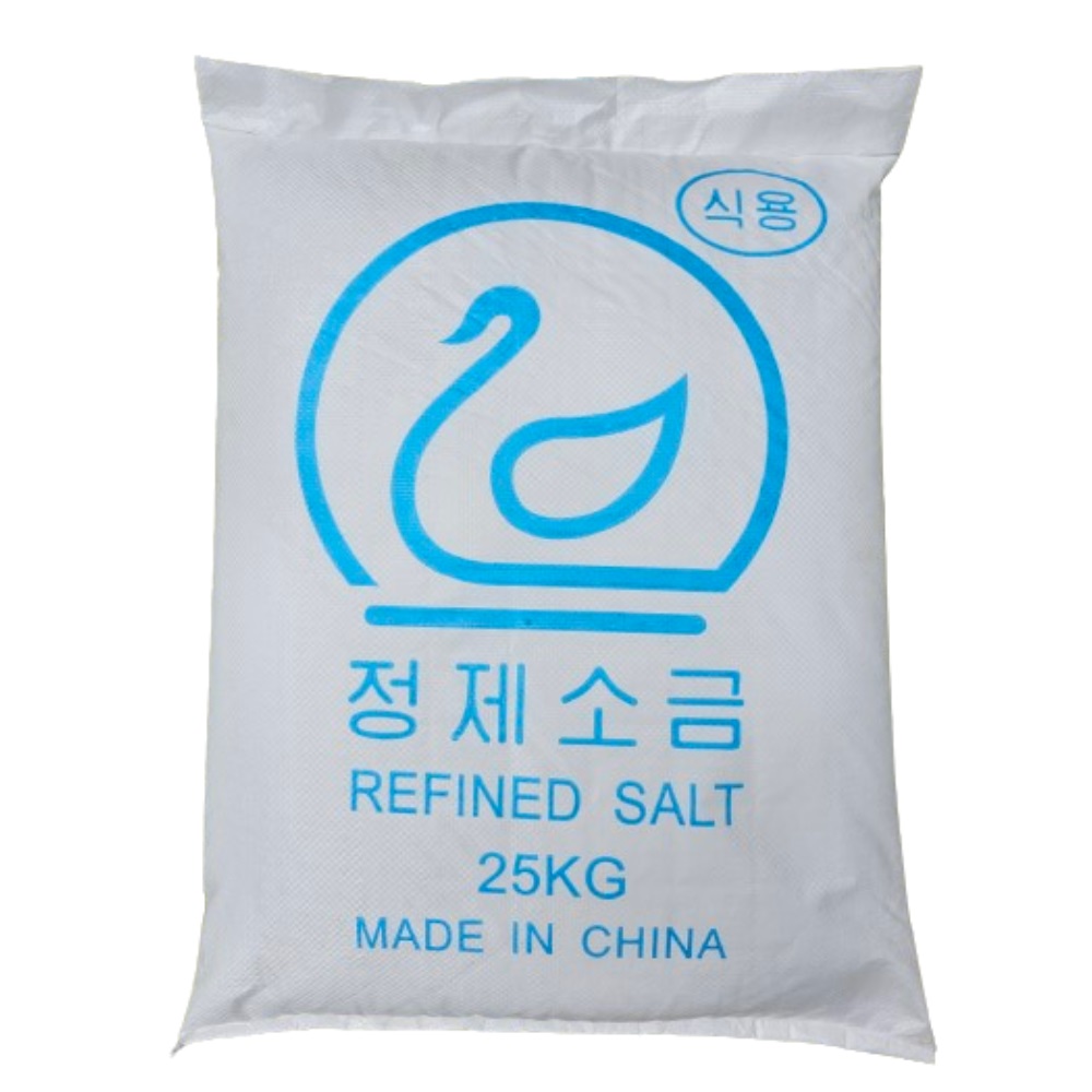 식용 정제염 25kg, 한주 본소금 대체상품 연수기 식기세척기 중국산 정제소금 : 빅오션식품